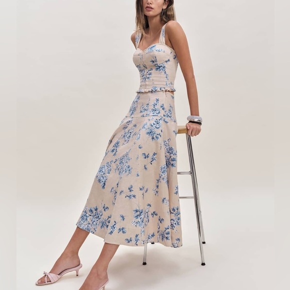 Reformation Anatolia Linen Two Piece Size 2 - Picture 1 of 7